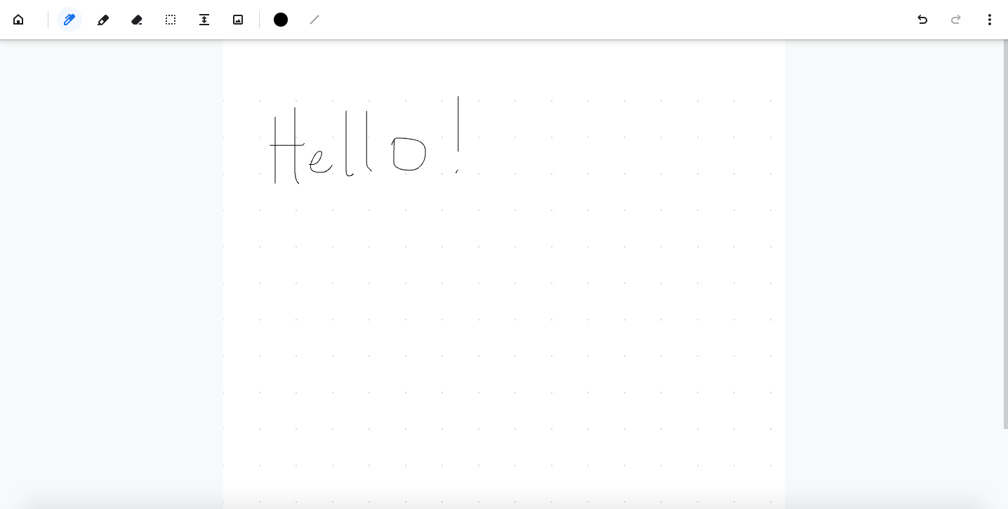 Teks Halo tulisan tangan di kanvas Google Cursive