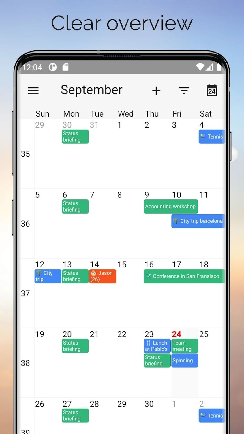 one calendar app month view