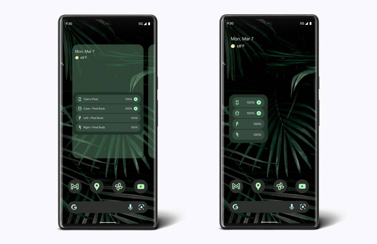 Google is rolling out Android 13's improved Pixel battery widget to older Android releases