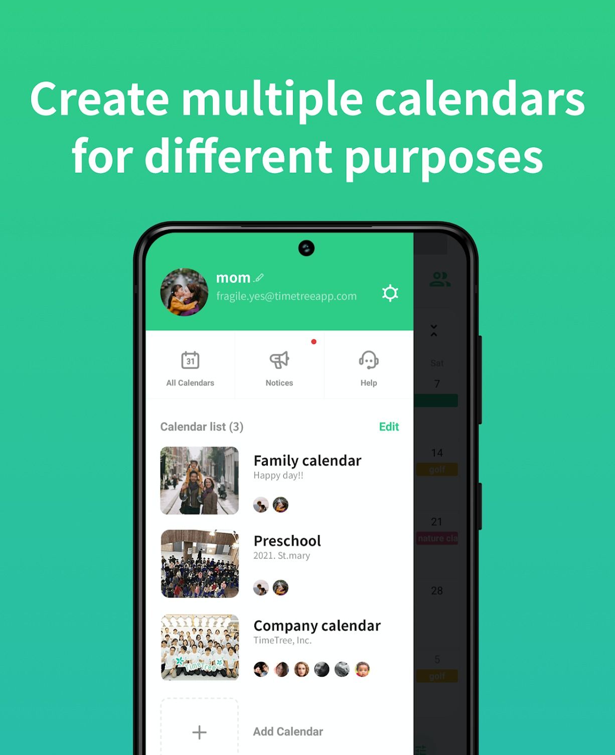 time tree app multiple calendar view