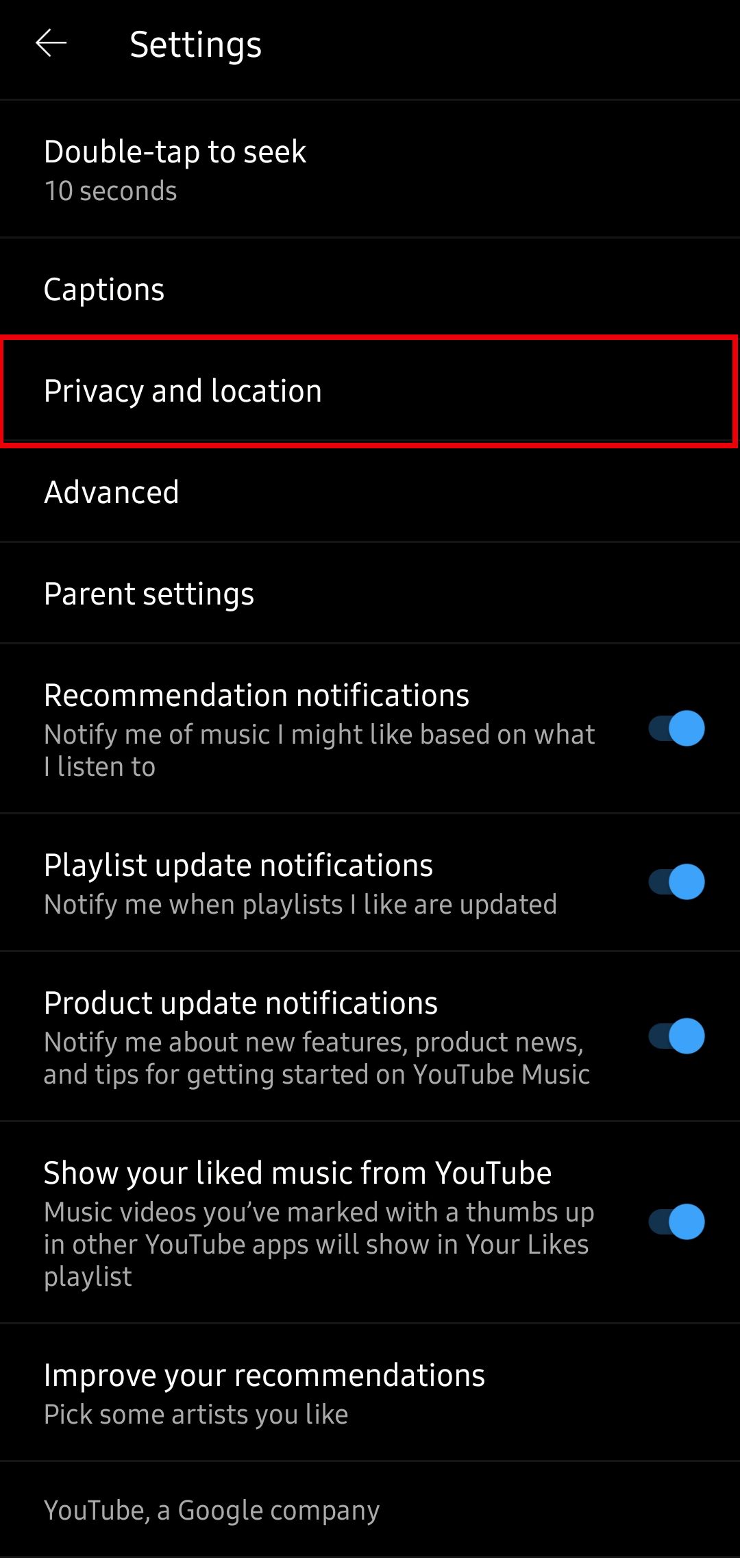 youtube-music-main-settings-page-privacy-and-location-highlighted