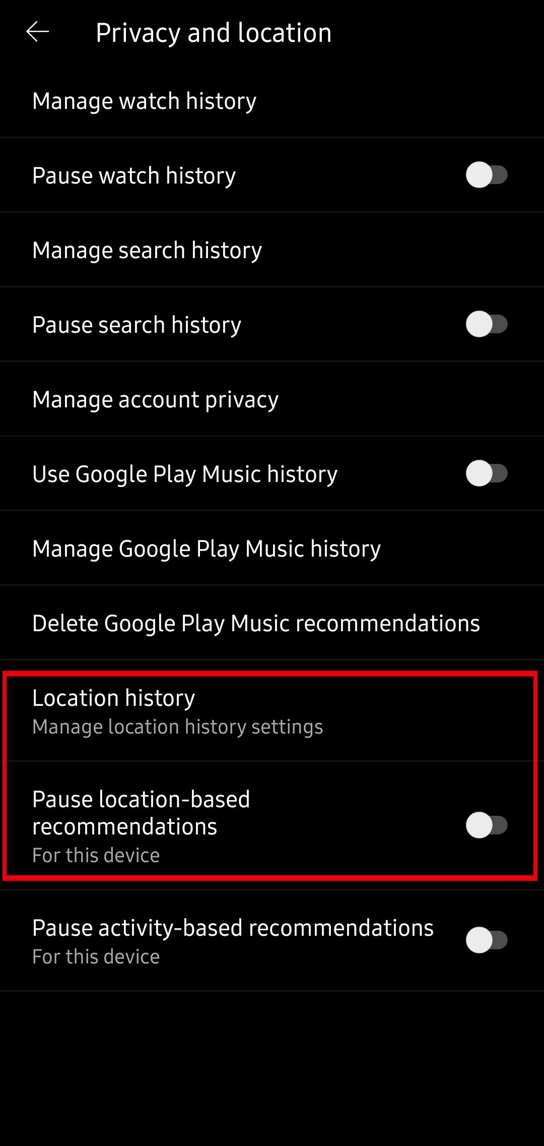 youtube-music-privacy-and-location-options-manage-and-pause-location-based-recommendations