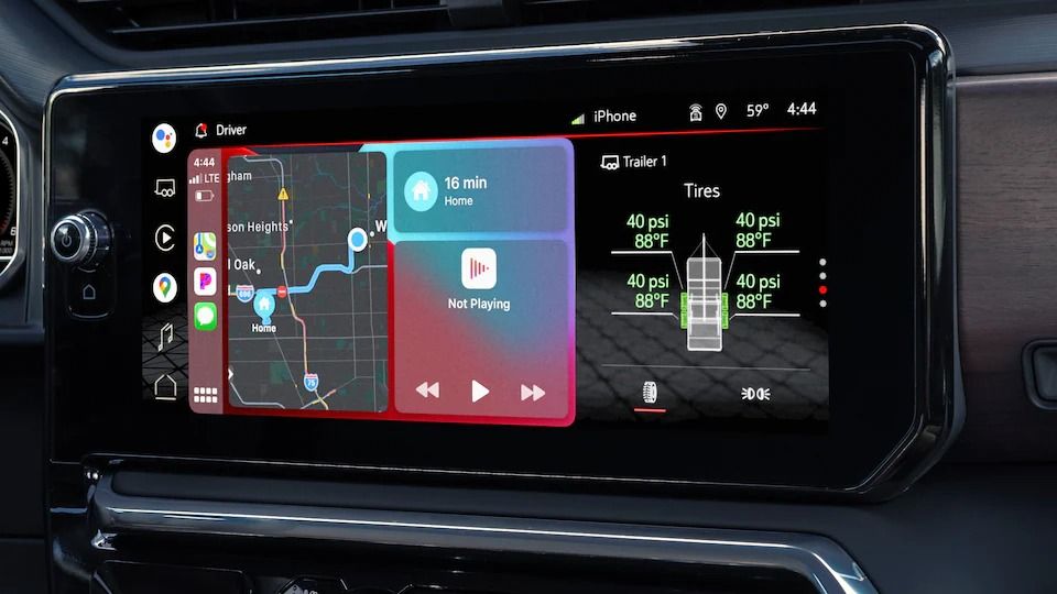CarPlay ditampilkan dalam Android Automotive.