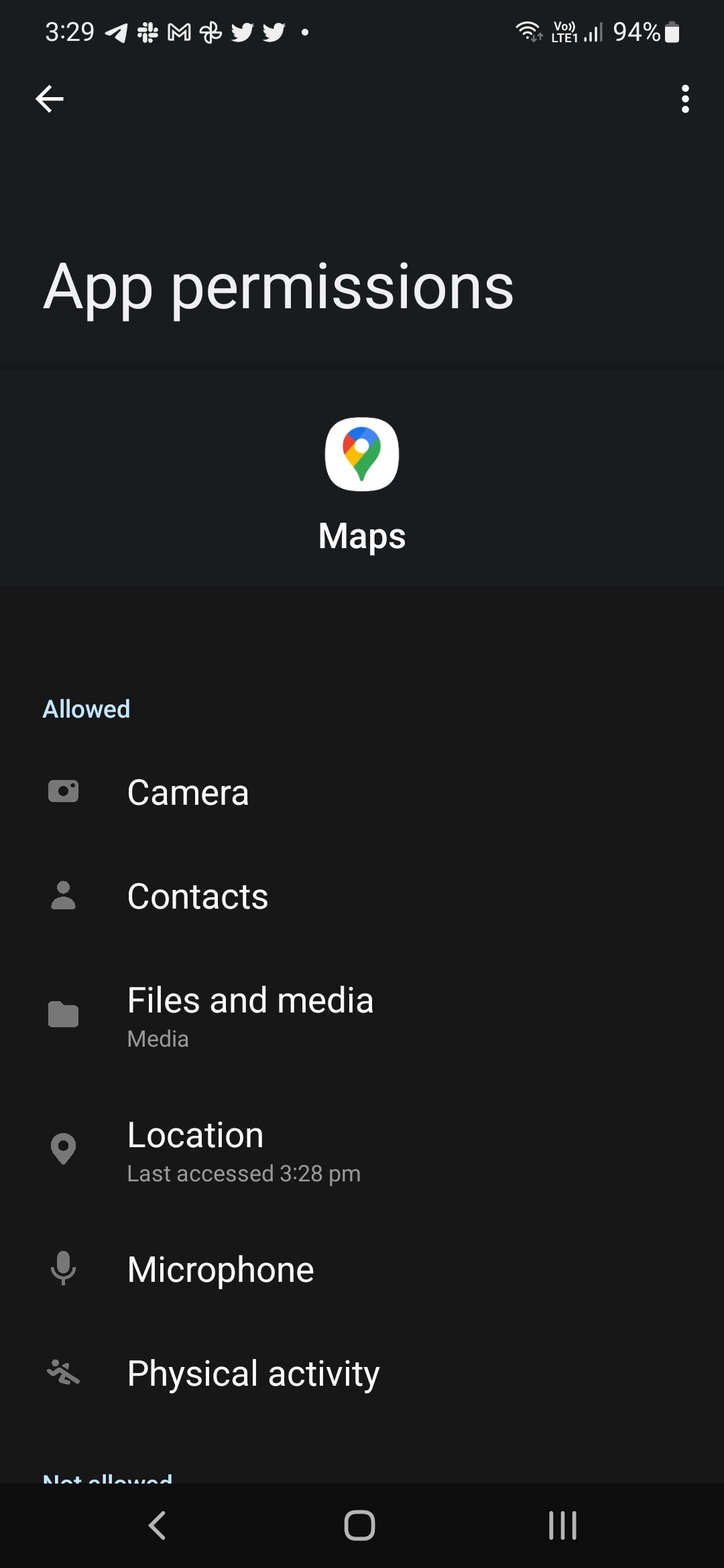 App Permissions Maps app