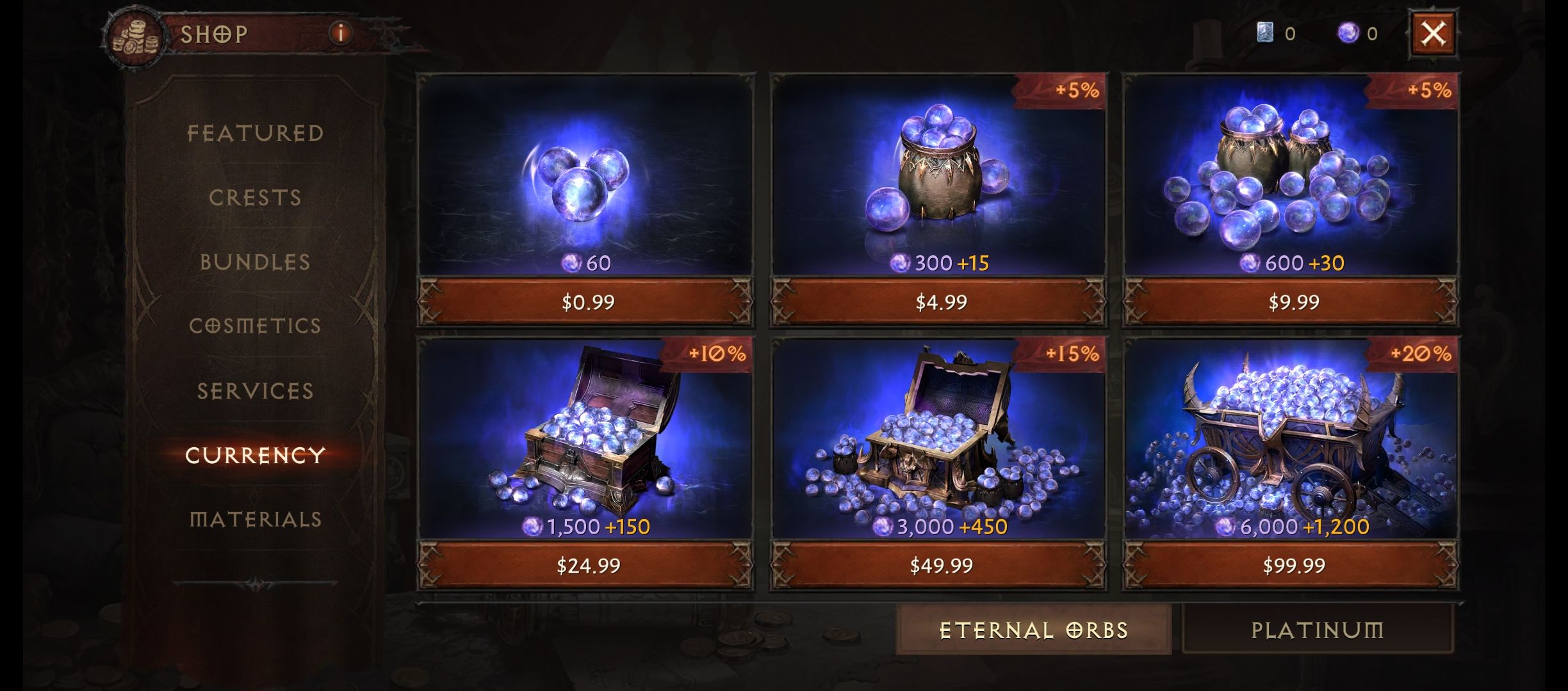 Diablo Immortal currency orbs