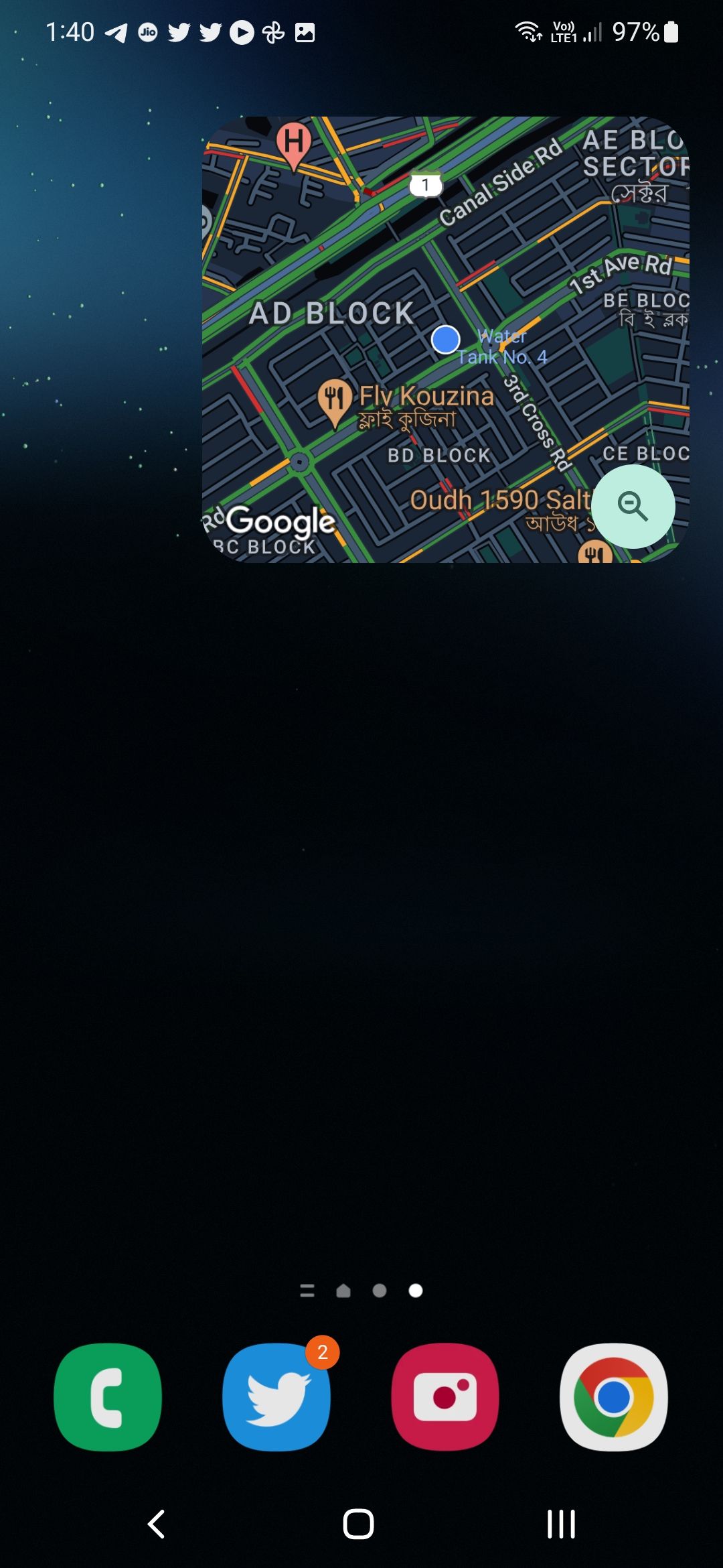 Google Maps live traffic widget