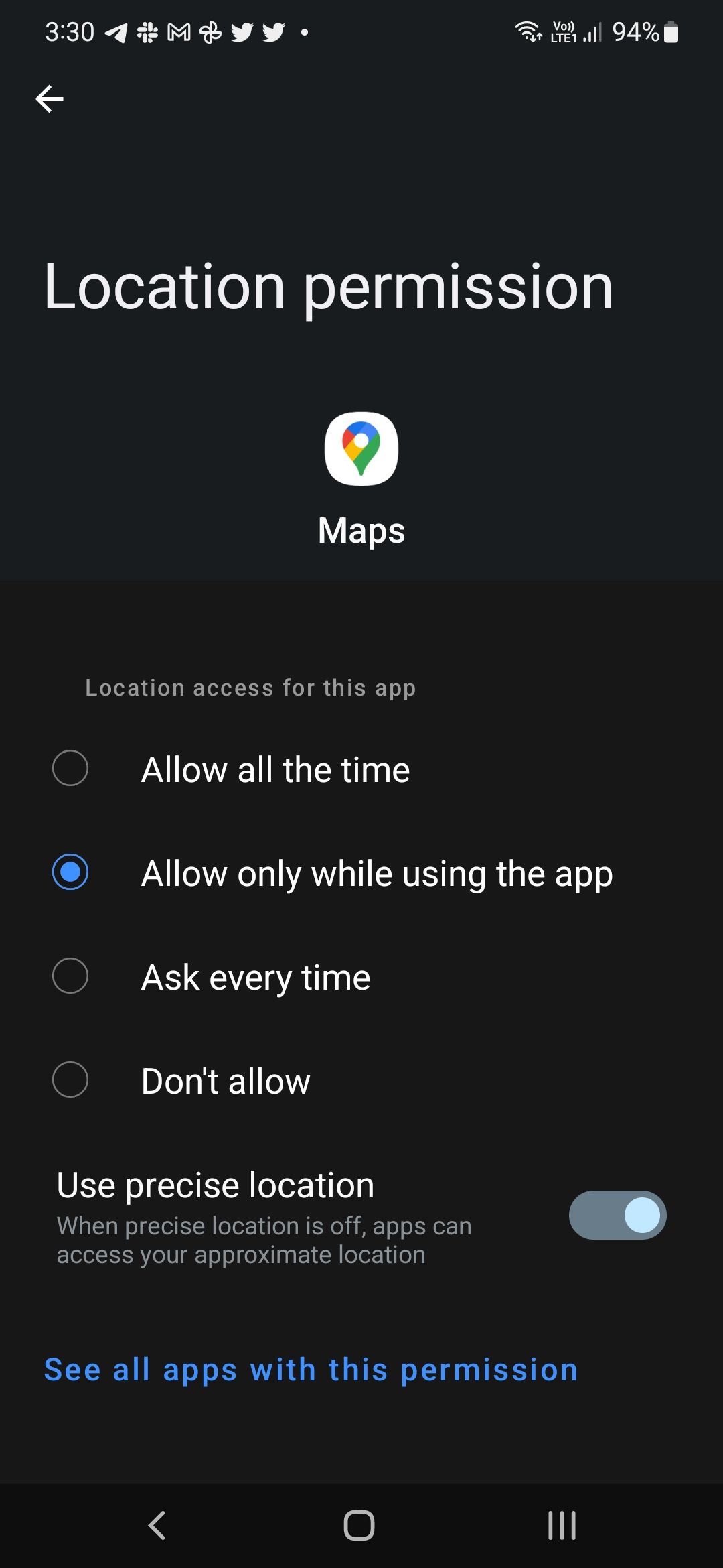 Real time location permission Maps