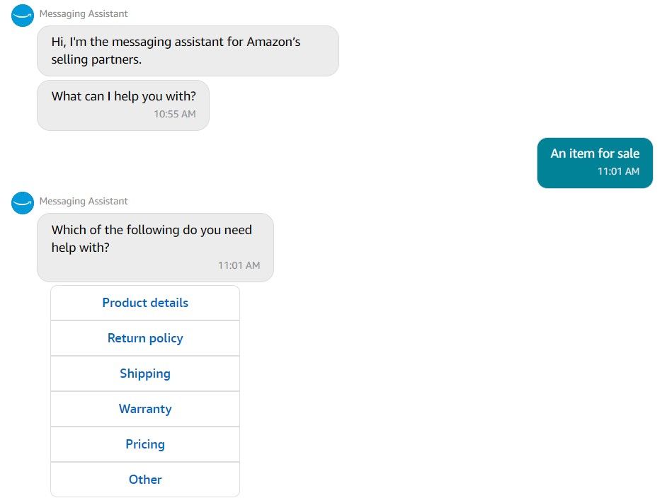 Screenshot exhibiting automatic chat alternate choices on the product list page