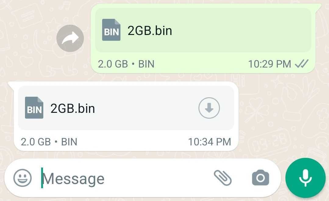 A represnetative image of WhatsApp's new 2GB file-sharing capacity