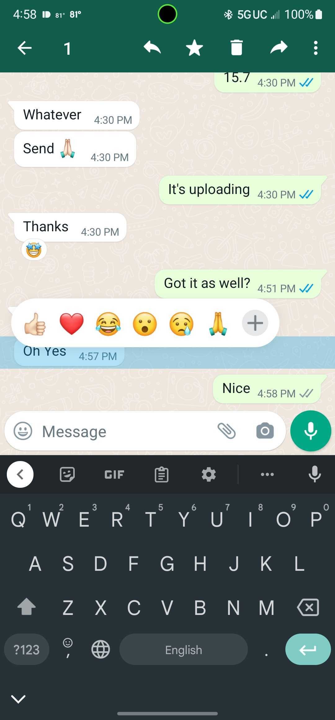 WhatsApp emoji reaction unlimited
