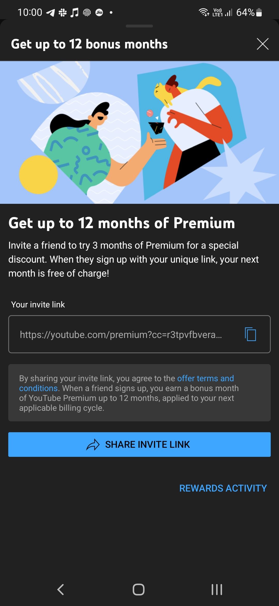 YouTube Premium referral link