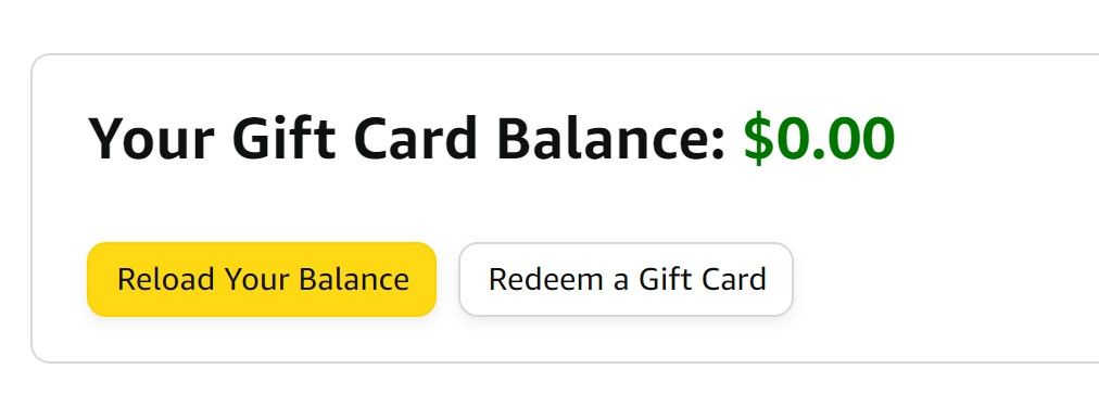 amazon shopping website screenshot showing gift card balance