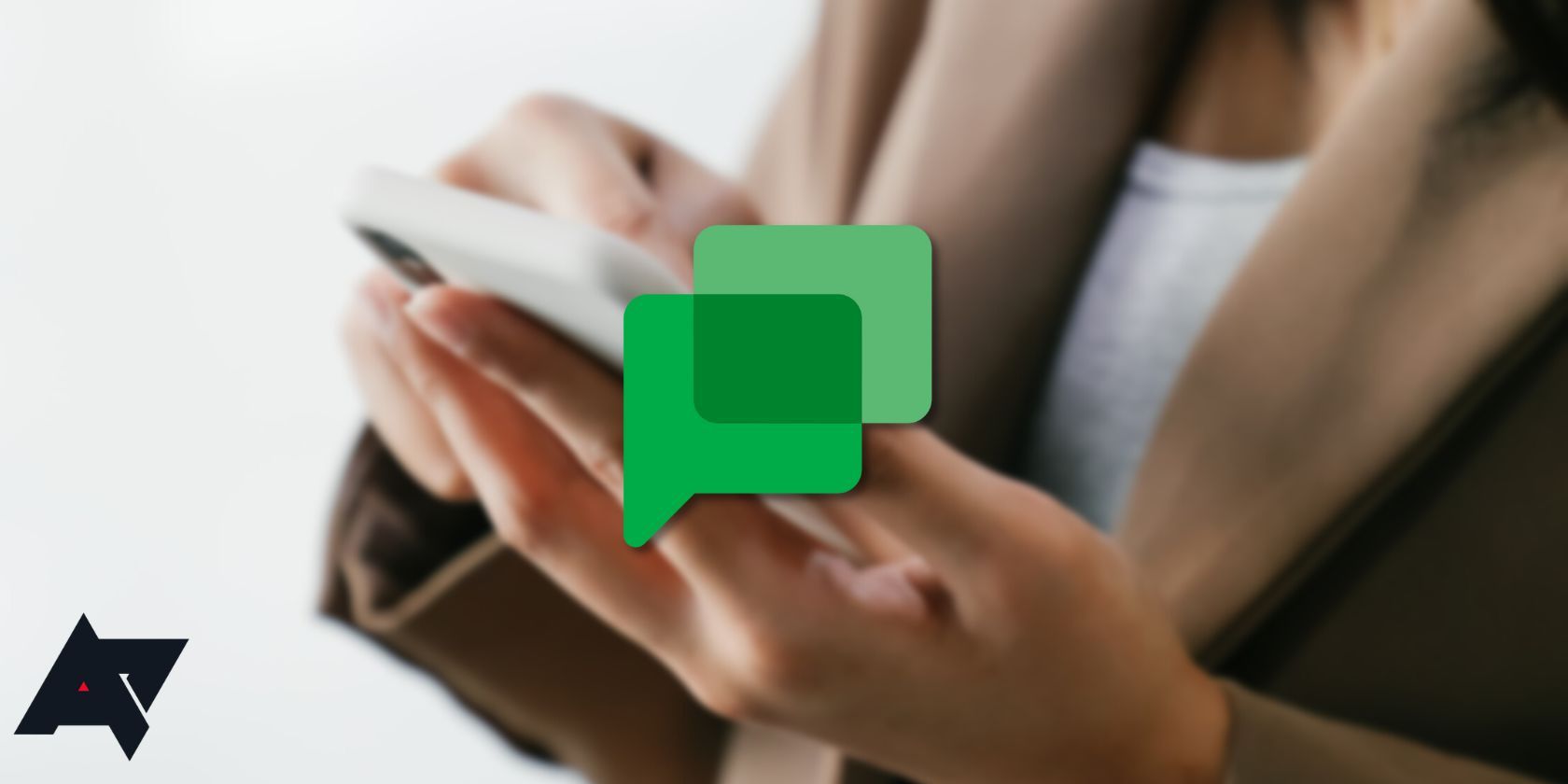 google chat logo superimposed on a pair of hands