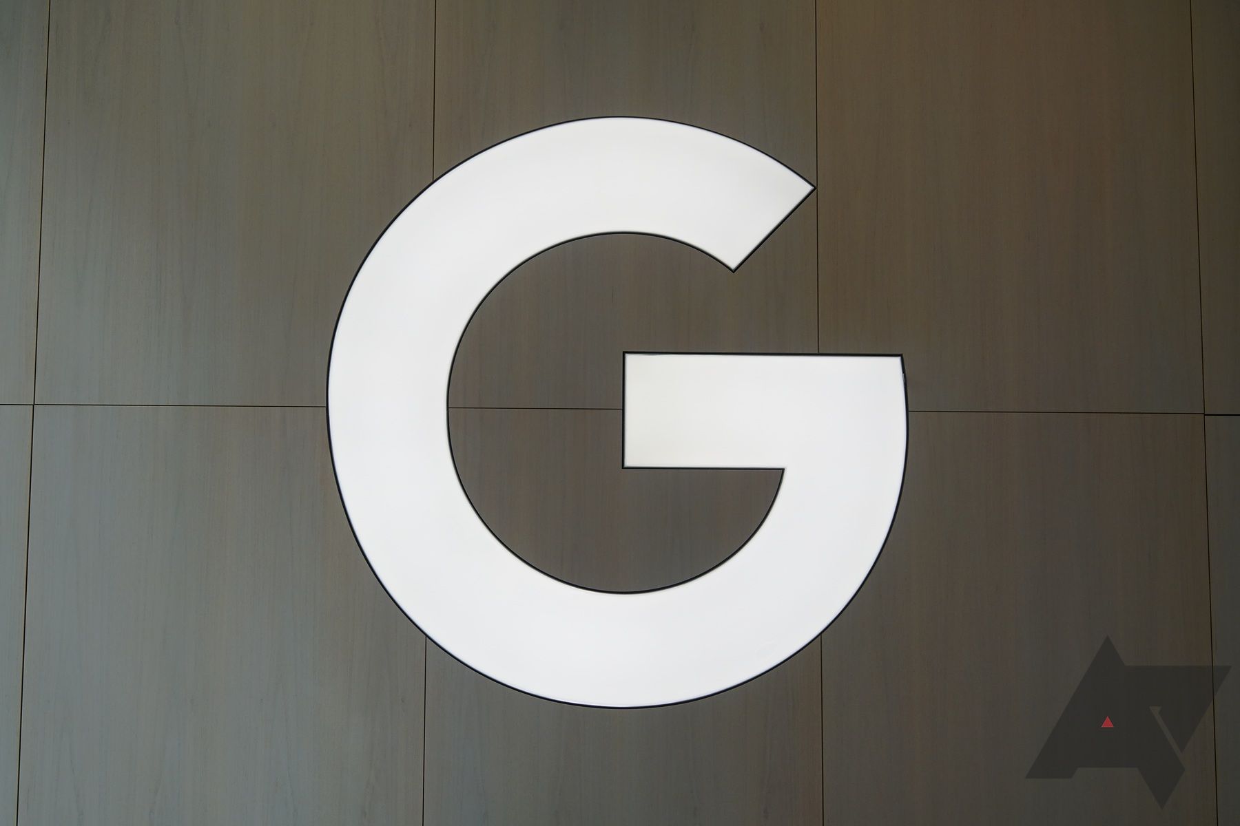 The google logo against a gray background