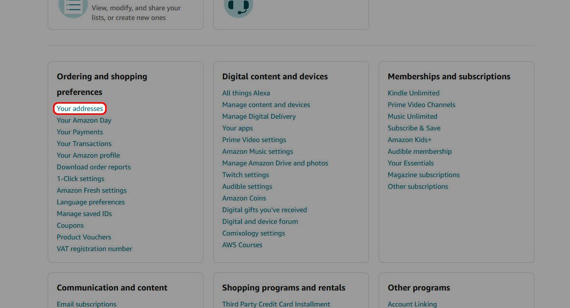 How to change the shipping address on an Amazon order