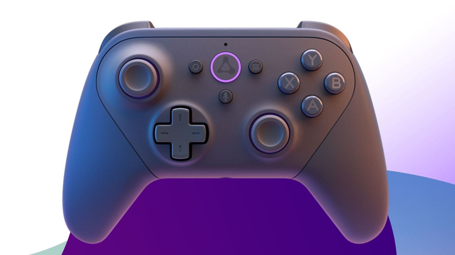 amazon luna controller frontal view of buttons and lit logo