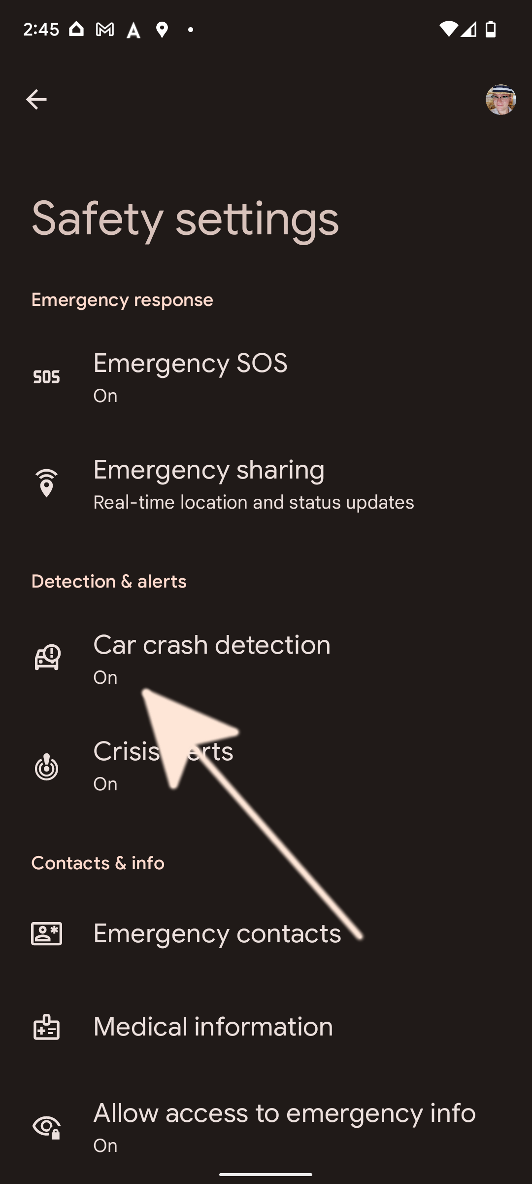 Enable Car Crash Detection (2)