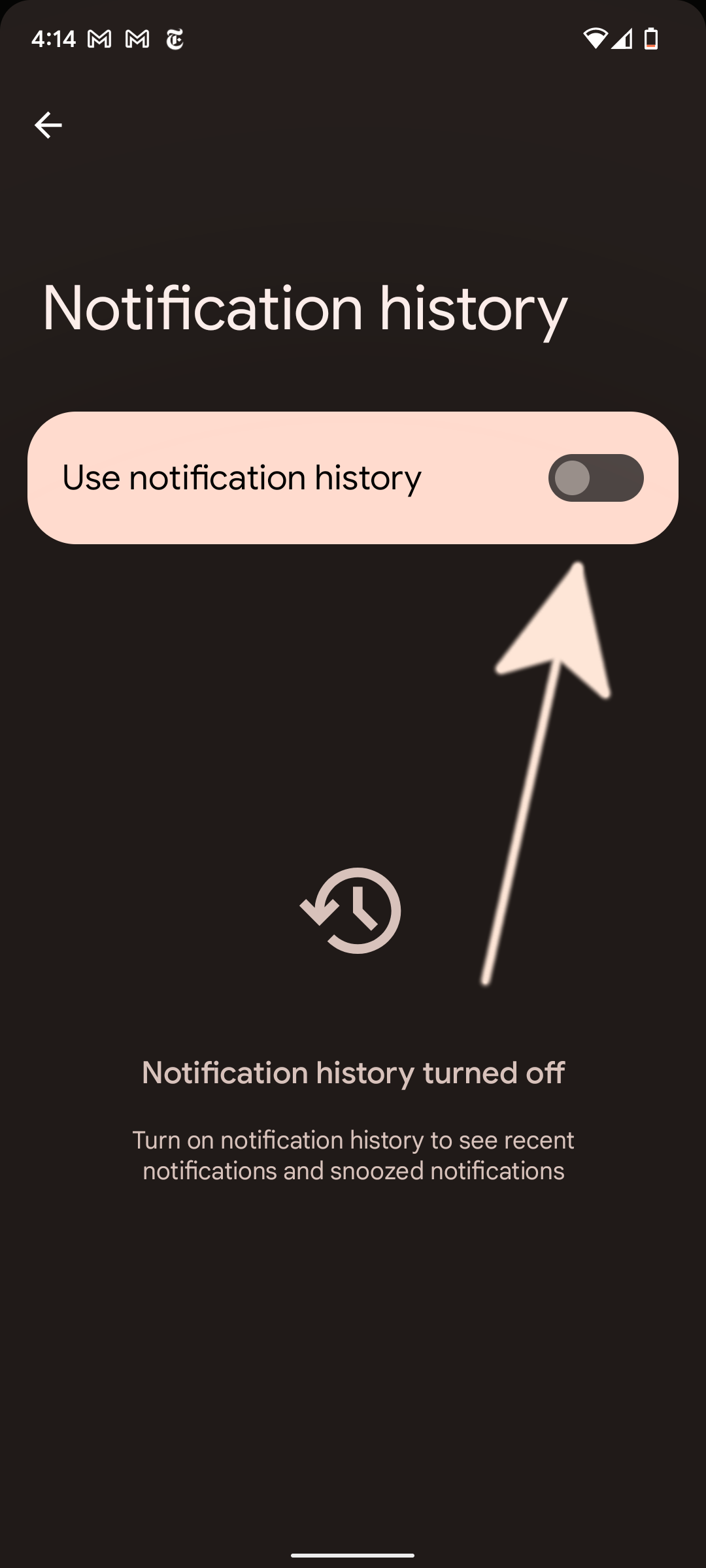 Notification history setup (3)