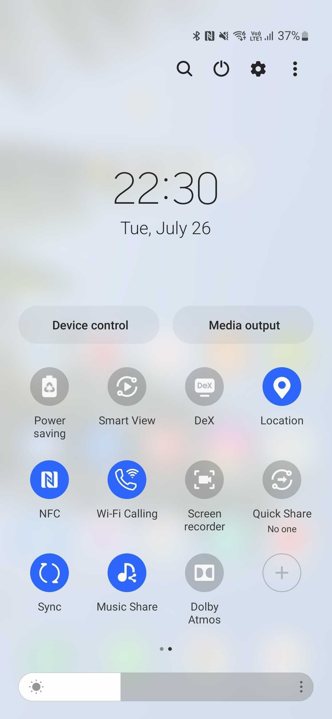 Panel notifikasi di Samsung One UI