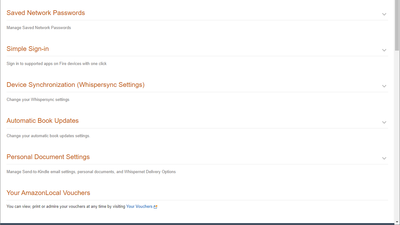 Screenshot shows Amazon account additional account settings.