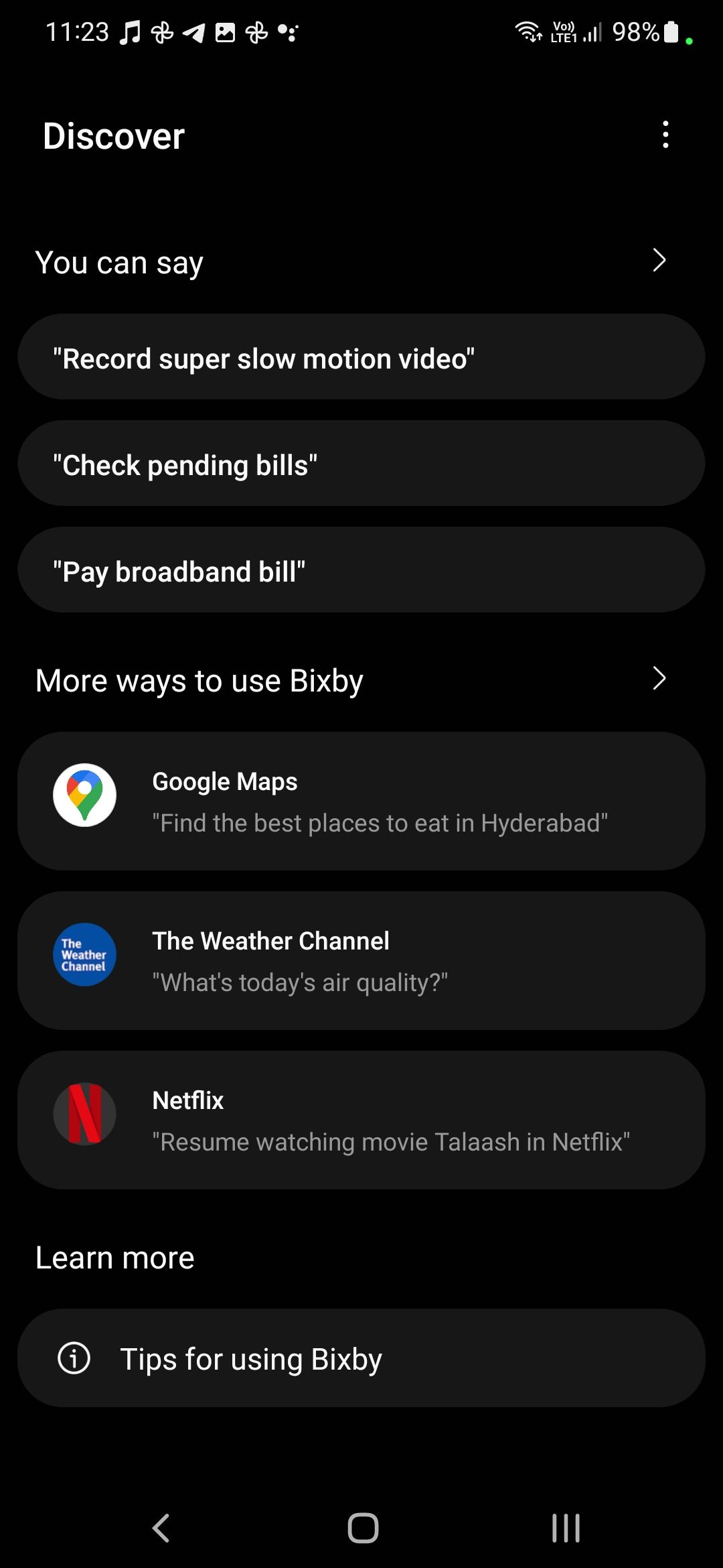 Bixby homescreen