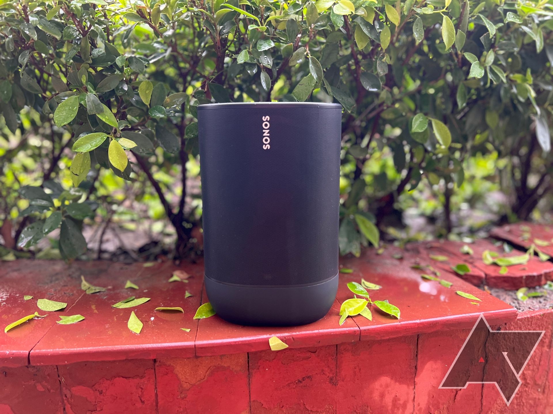 Sonos Move outdoor infront of leaves