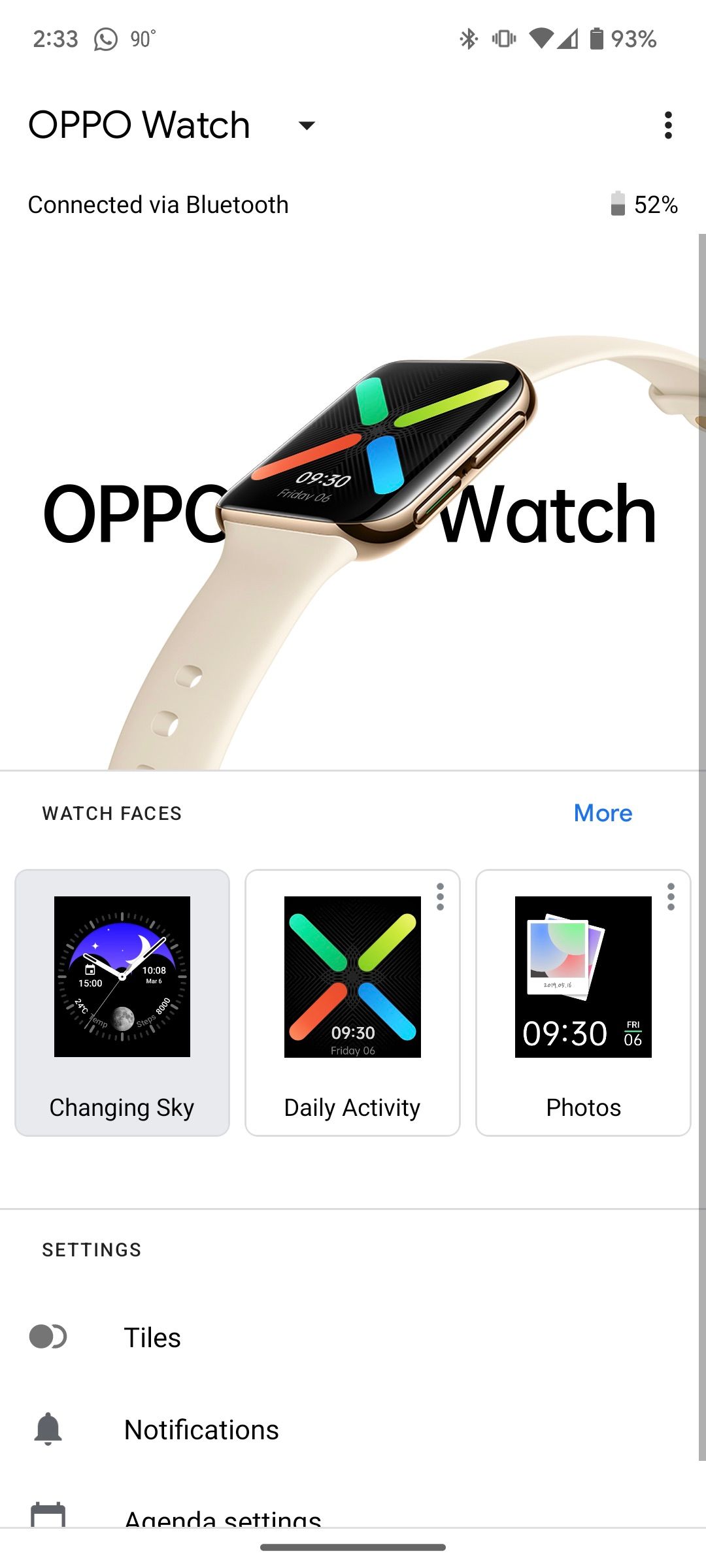 Use o aplicativo de telefone complementar do OS 2 com o Oppo Watch conectado