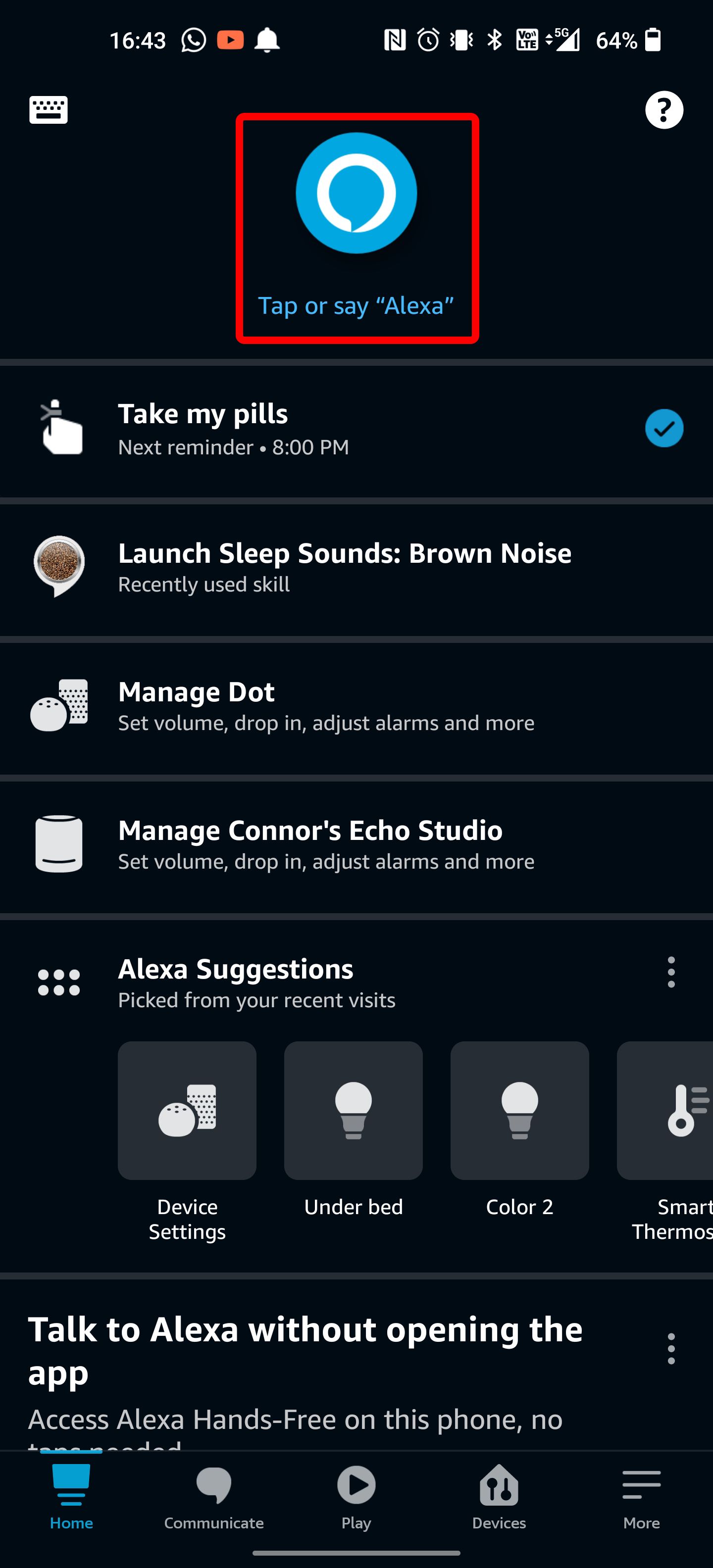 Alexa enabled outlet headphones app