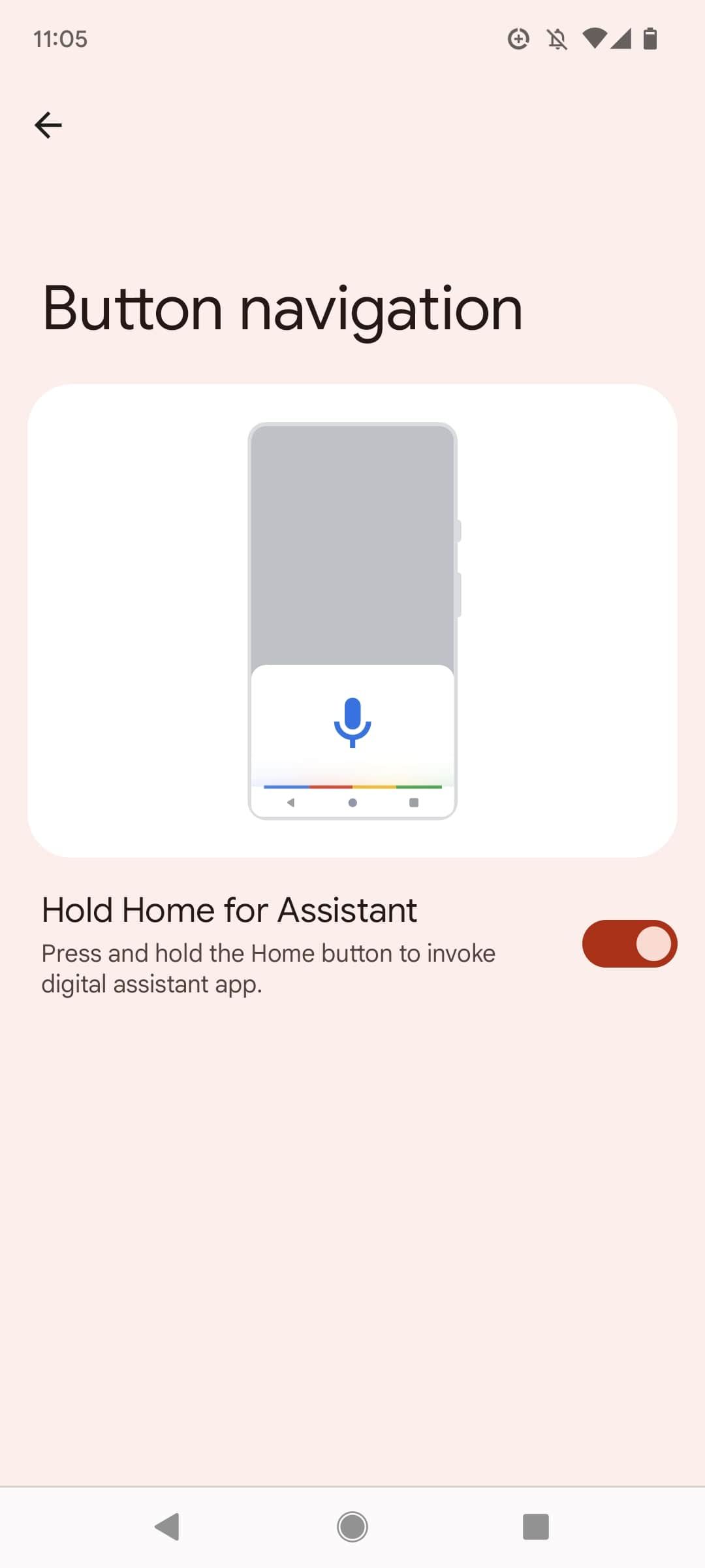 hold home for Google Assistant