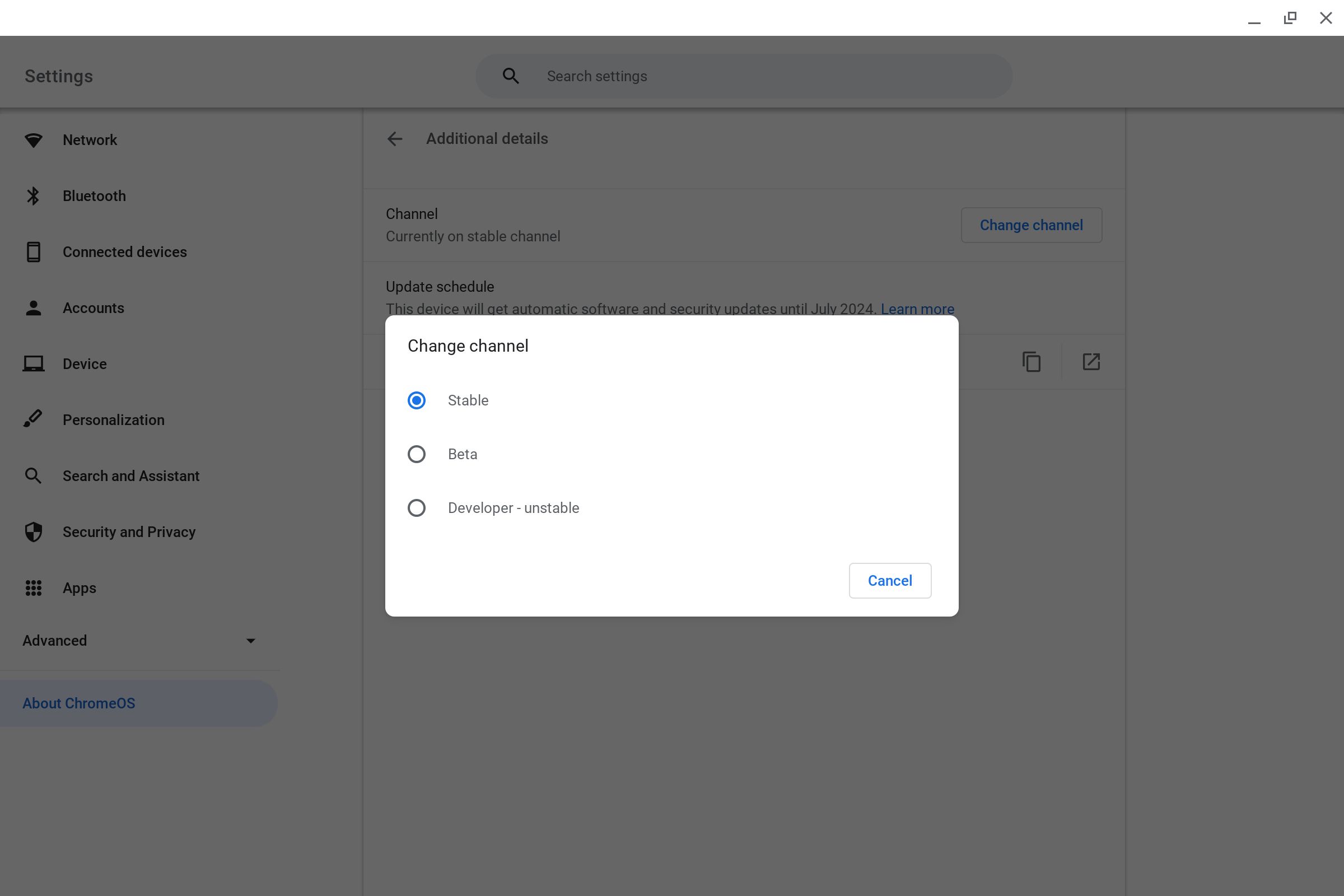 ChromeOS: How to switch between Stable, Beta, and Dev channels