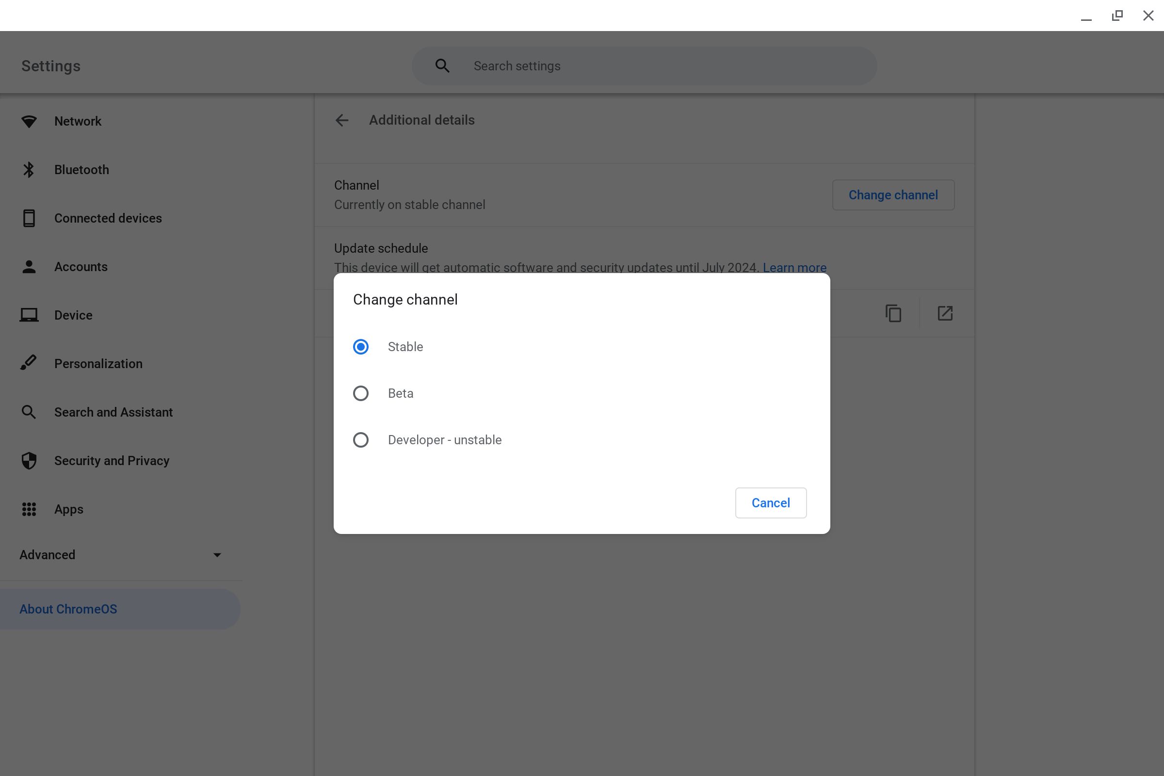 ChromeOS How to switch between Stable Beta and Dev channels