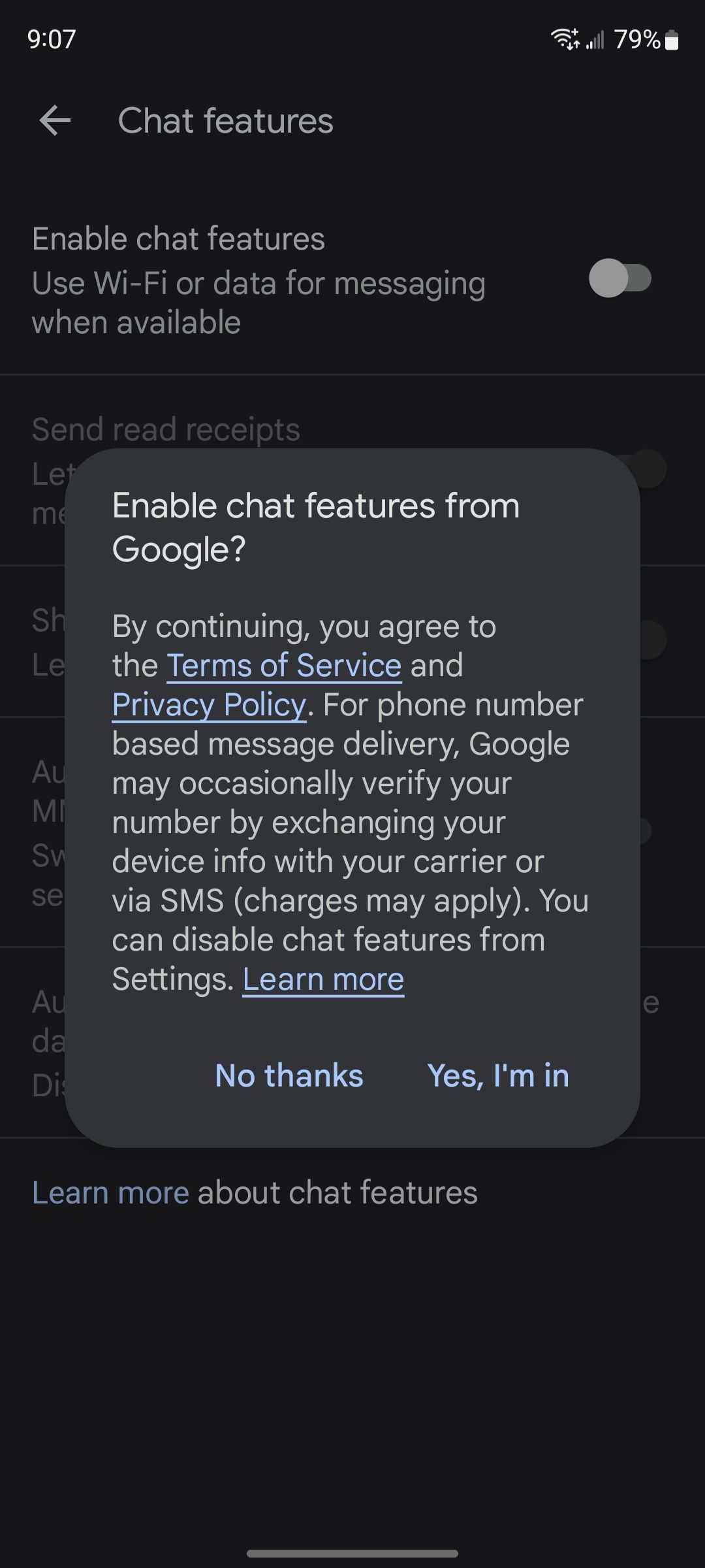 Google Messages How to enable RCS Chat for interactive messages
