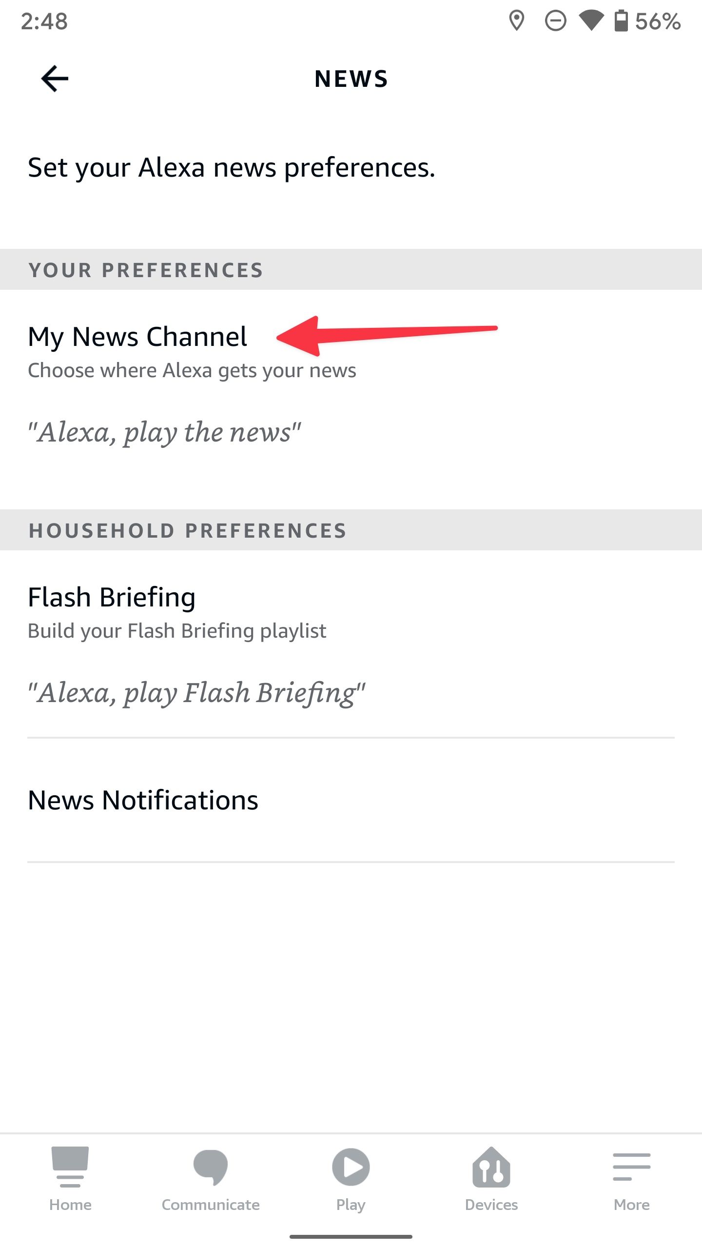news channels in alexa mobile