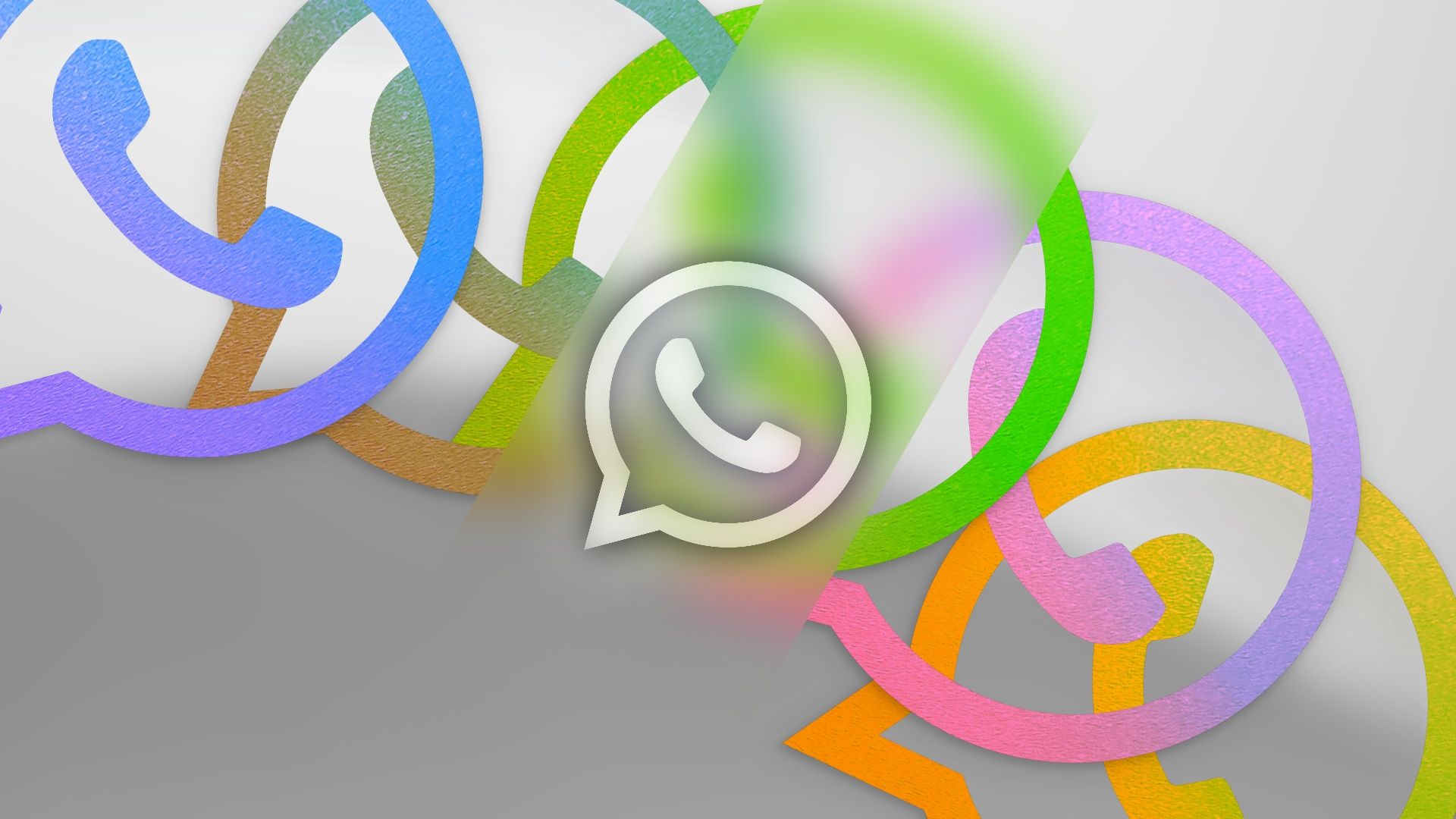 Several WhatsApp logos in various colors
