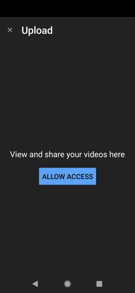Tap Allow Access to let YouTube access files on your phone