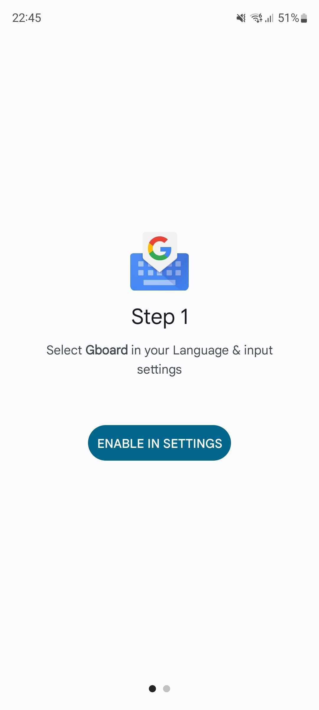 enable Gboard in settings