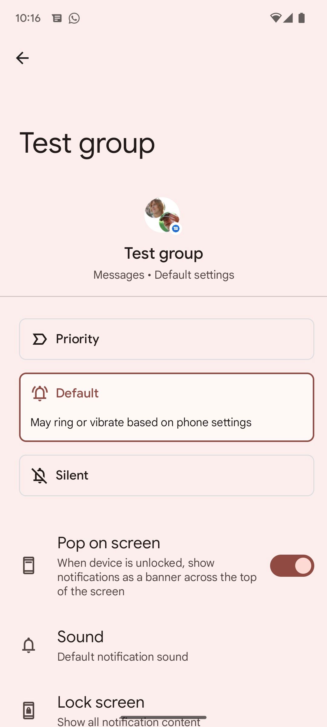 Group chat settings in Google Messages