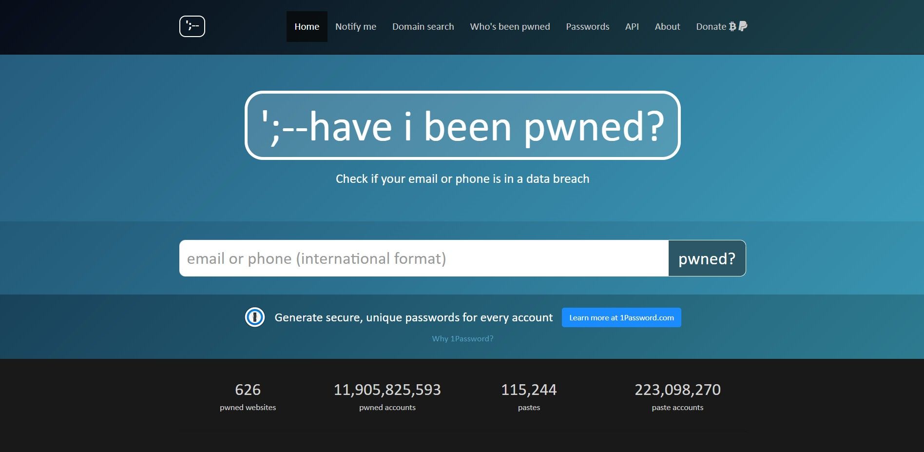 Head over to Have I Been Pwned