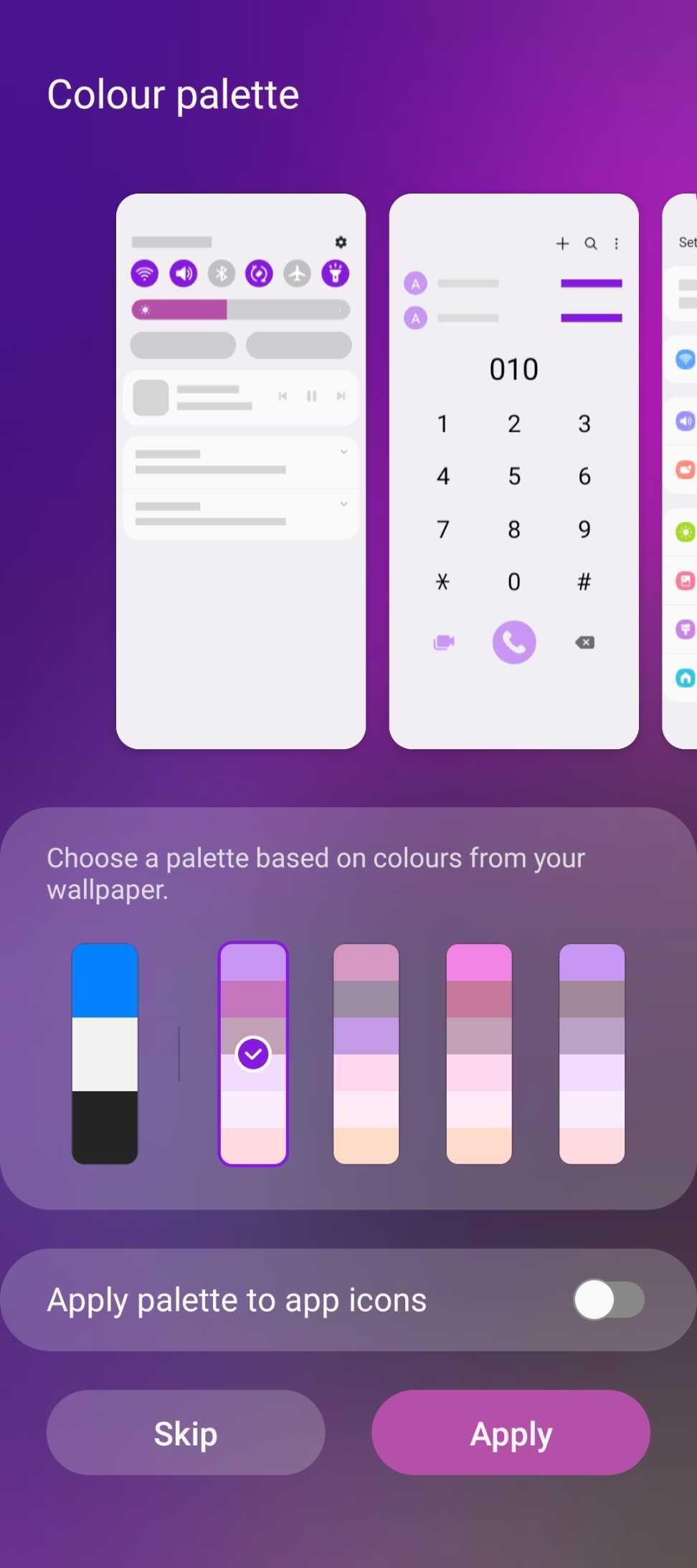 Palet warna One UI 4 Material You