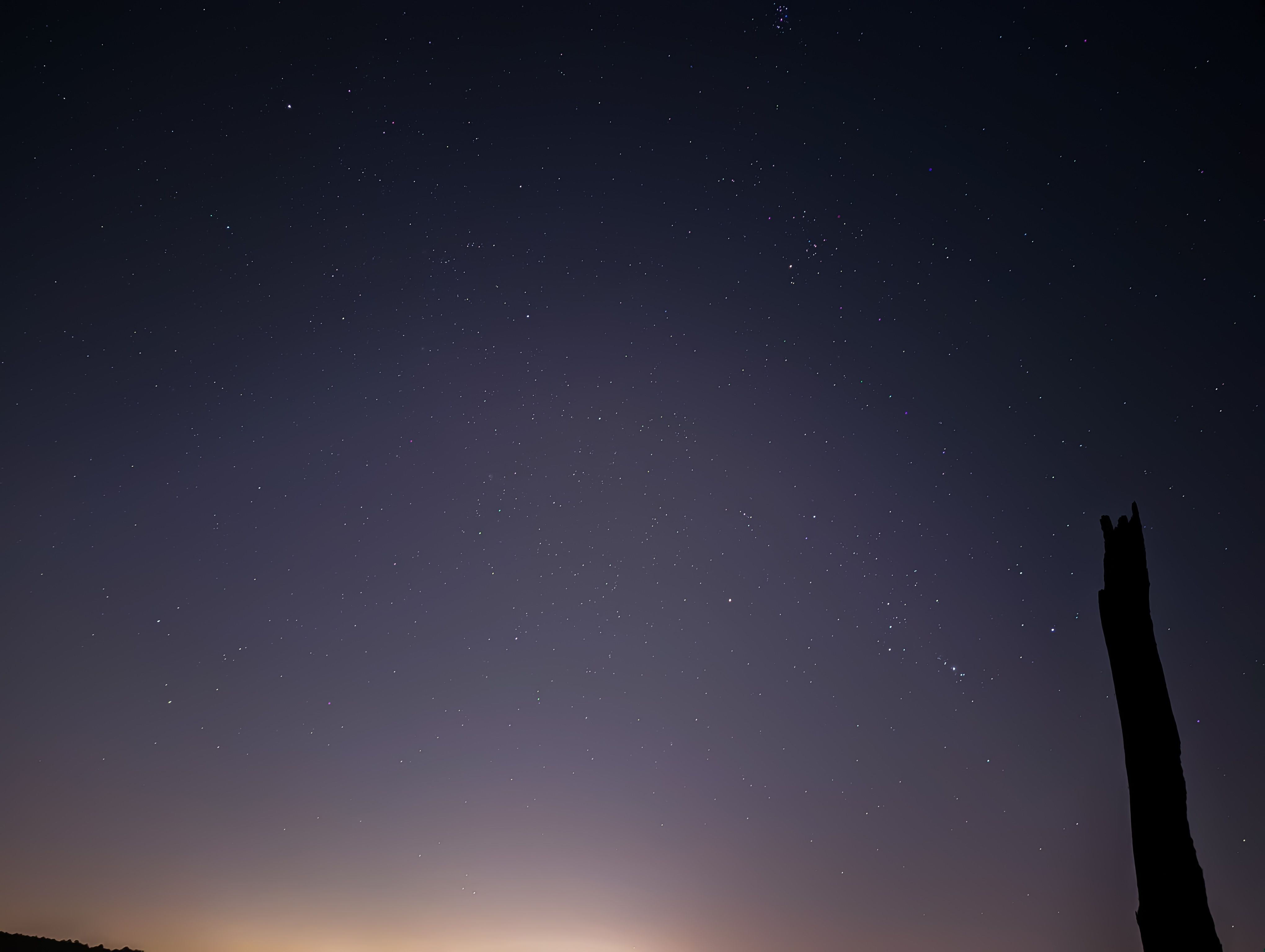 night sky with bright light source