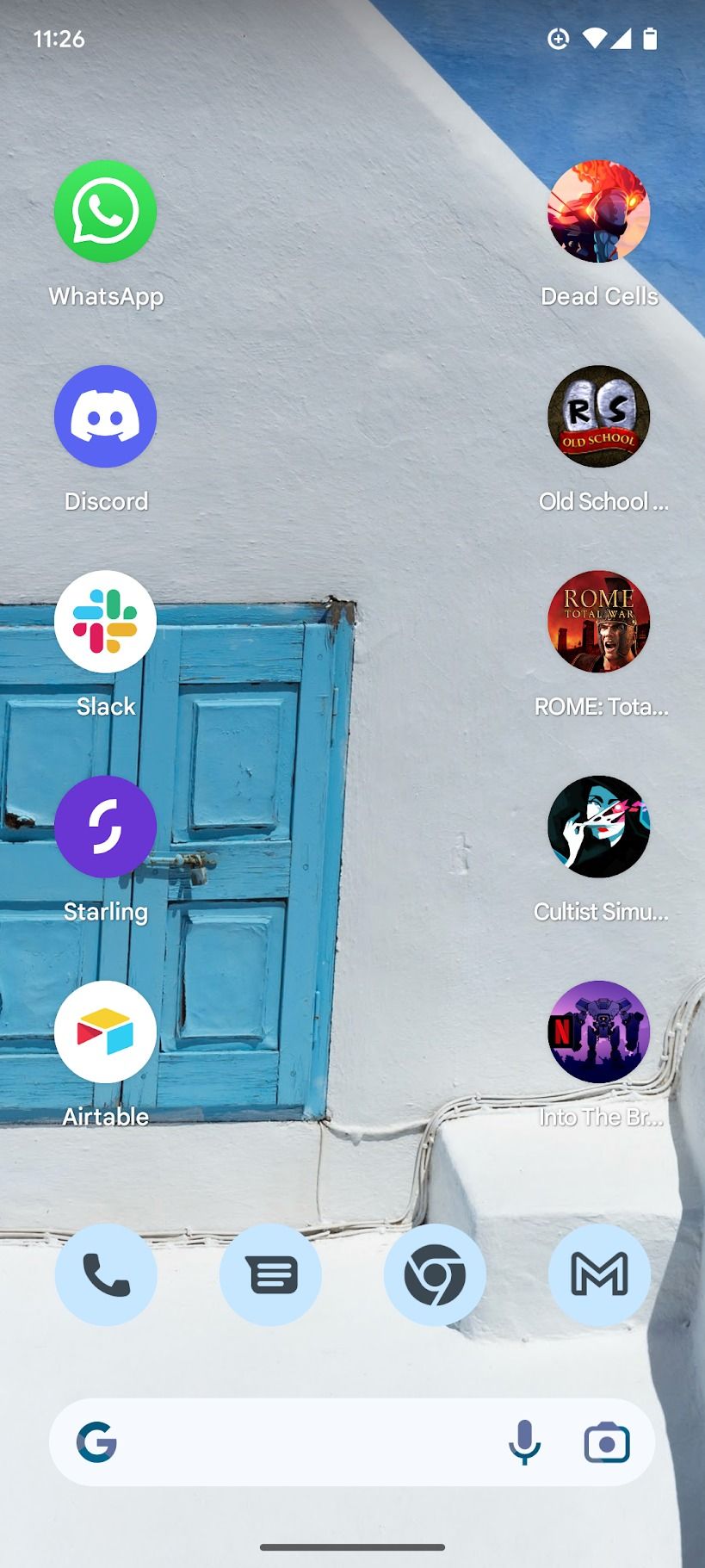android 13 home screen showing various apps and games