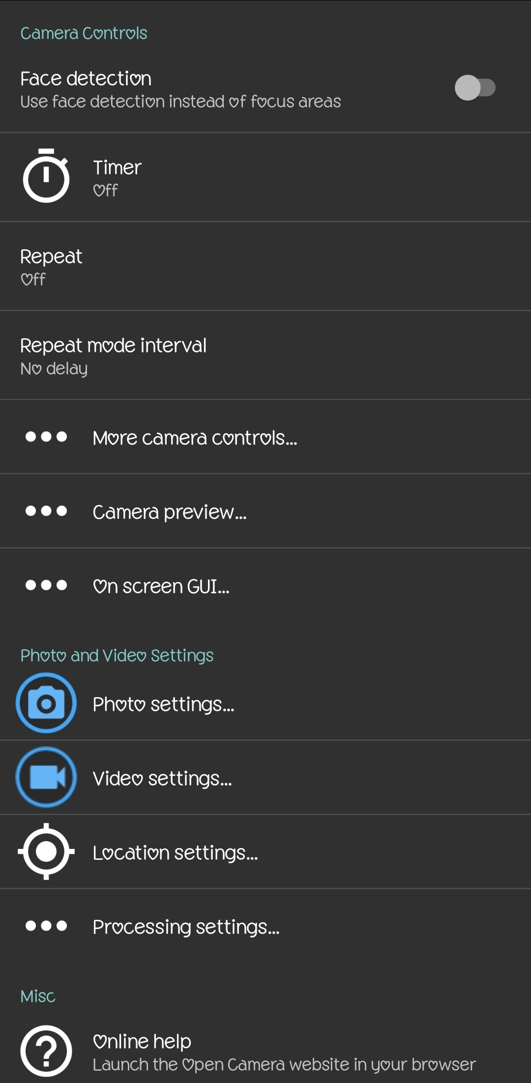 Open Camera Android app for photographers