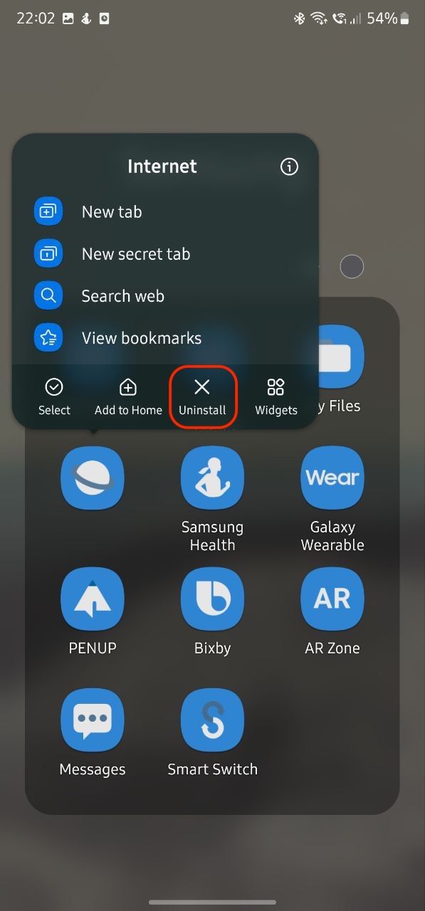 Delete Samsung apps from Apps screen 2