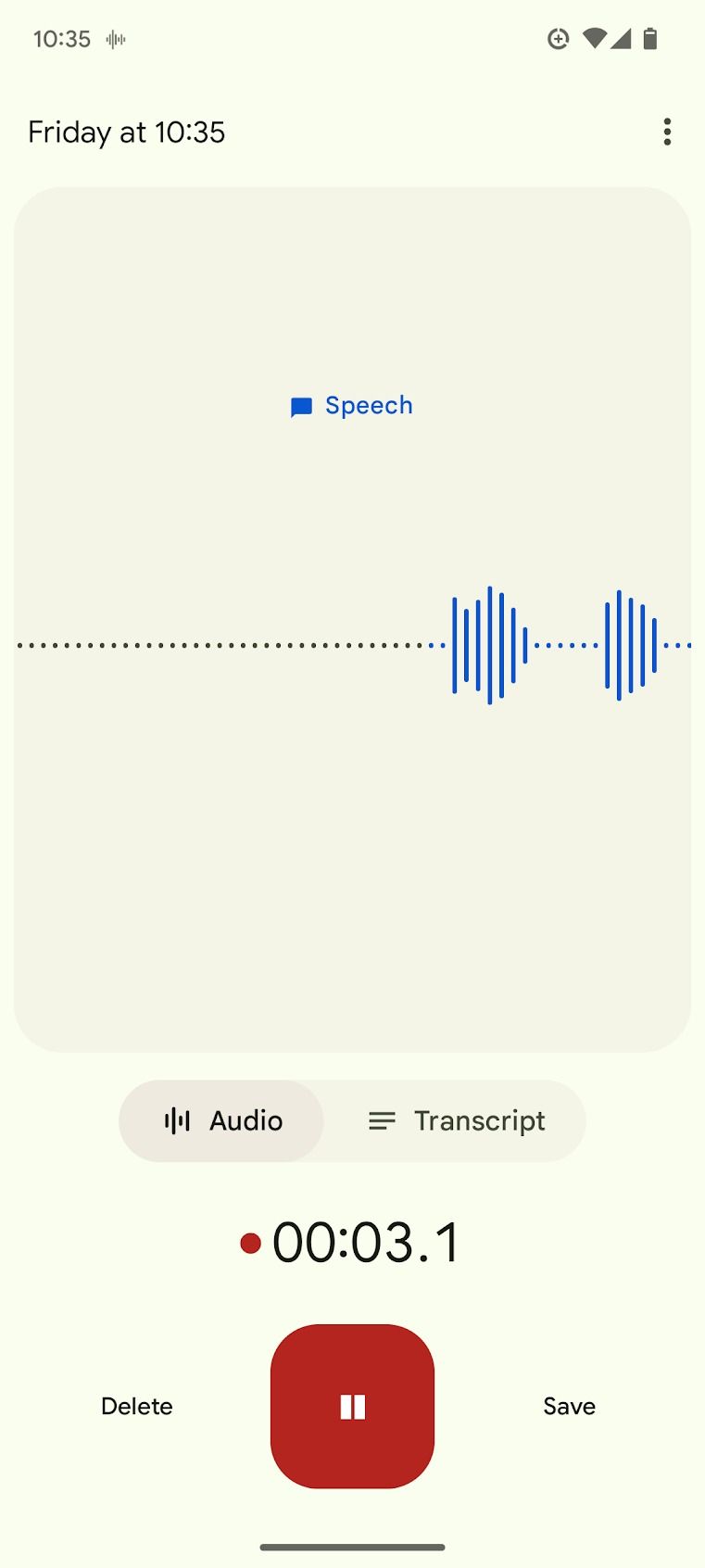 recorder app screenshot of voice recording