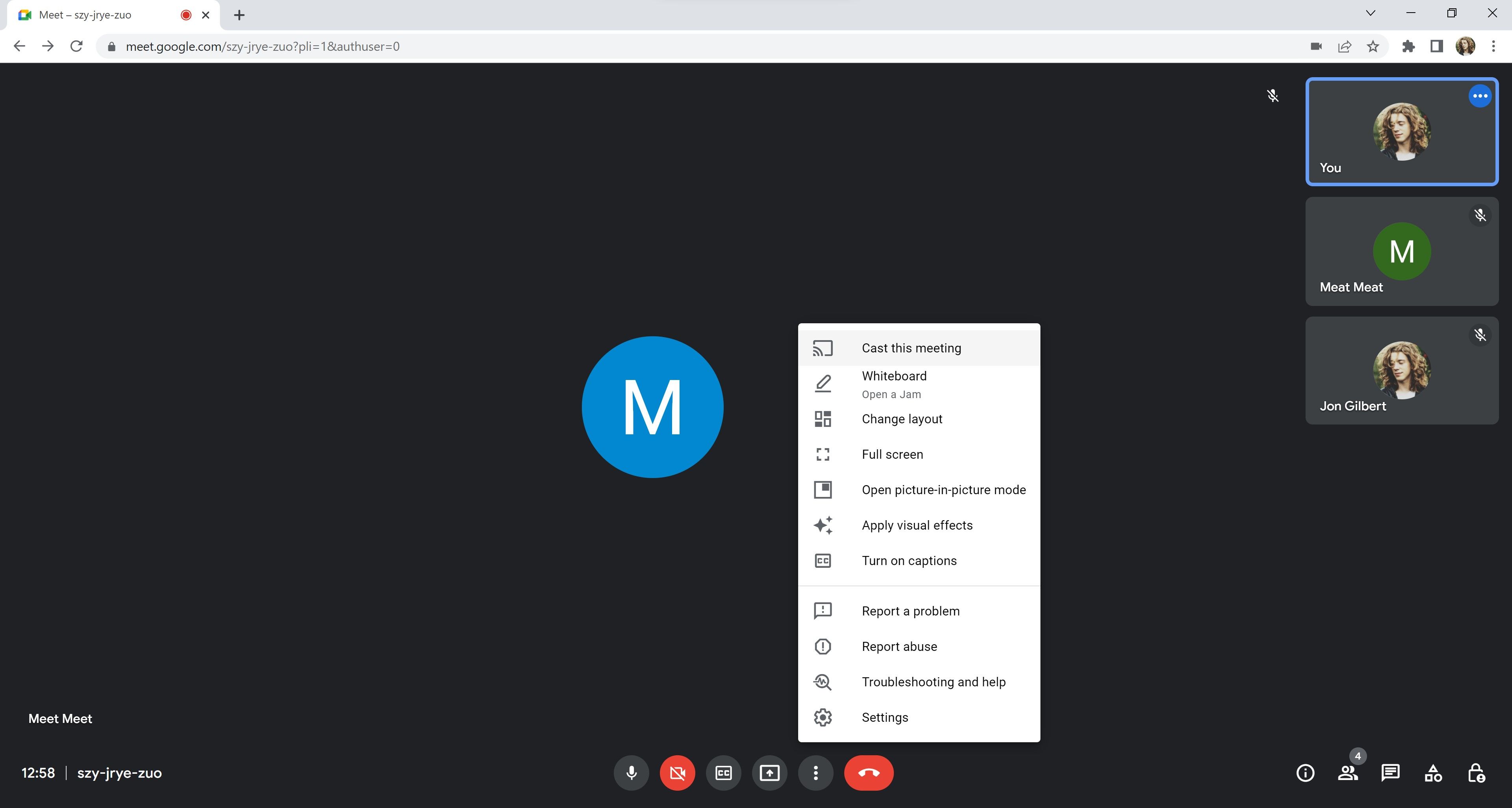 how to minimize presentation in google meet