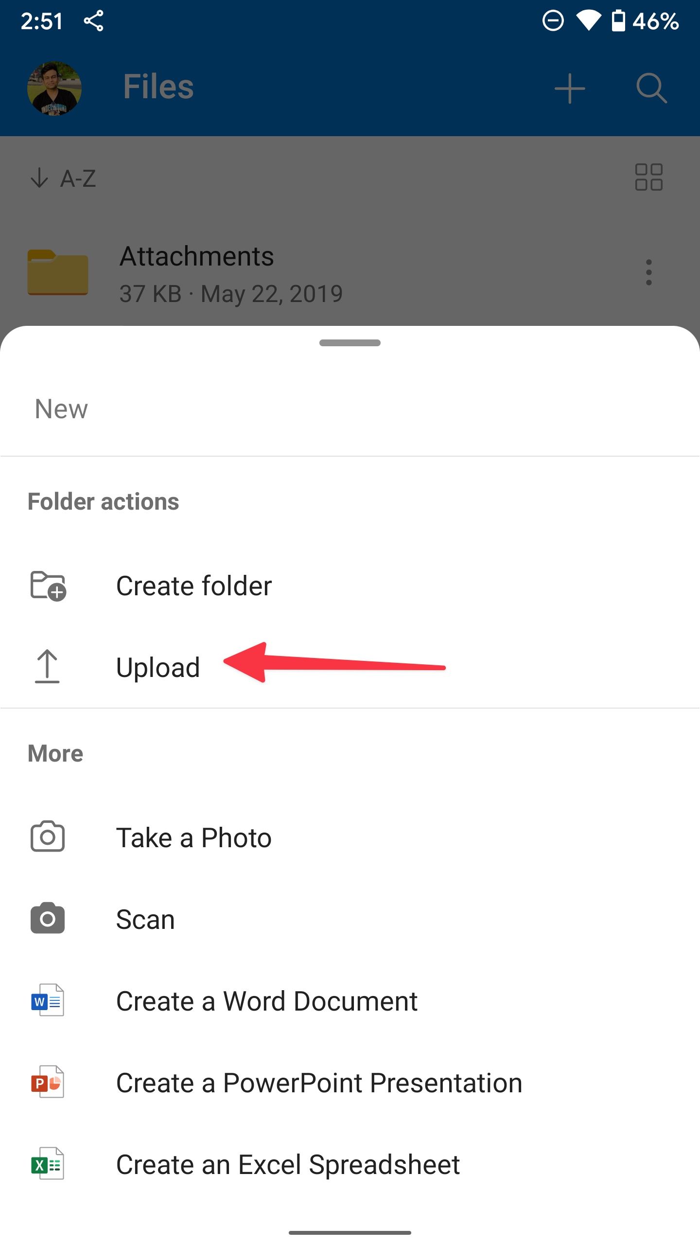 OneDrive upload files