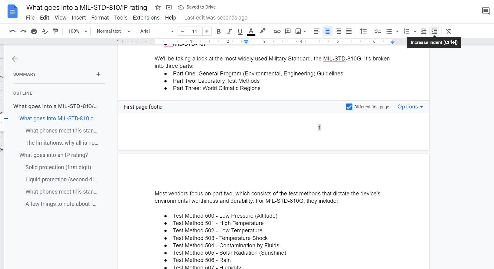 Google Docs: How to add page numbers to your document