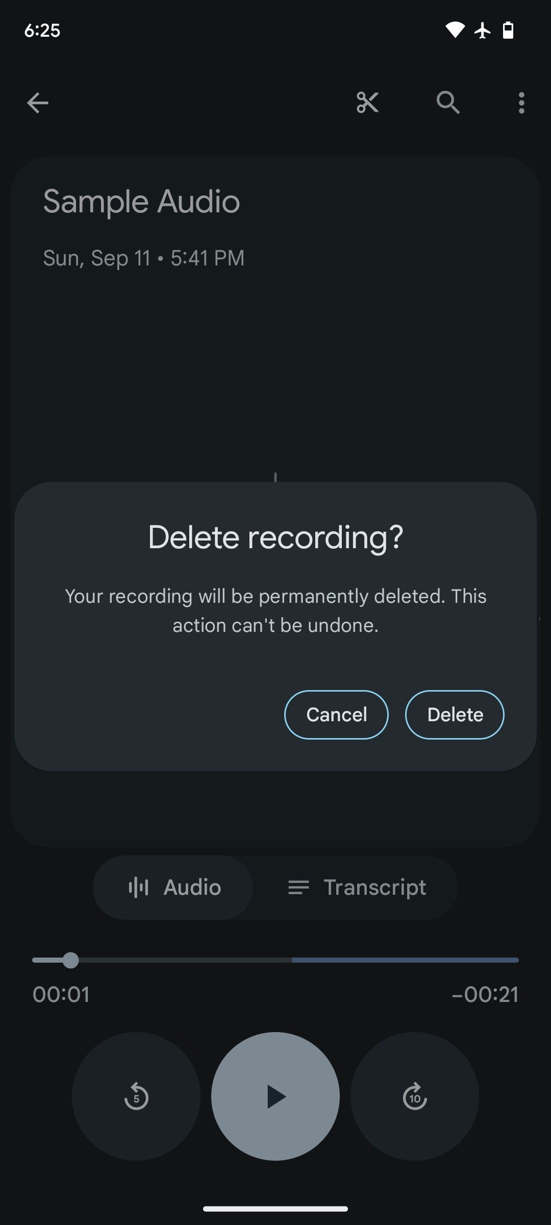 Pixel Recorder Current Delete Dialog Box