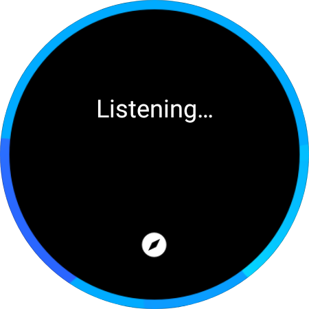Bixby activated and listening on a Galaxy Watch 5