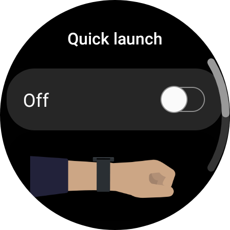 Quick launch off in Galaxy Watch 5 
